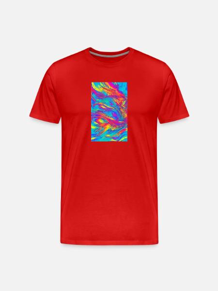 Lines | Wavy lines | Symbols | Pattern - Men's Premium Organic T-Shirt - red