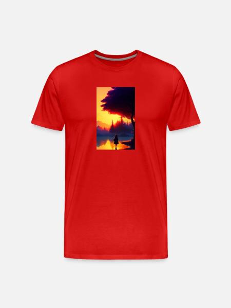 Frau | Gesicht | Mädchen | Anime - Männer Premium Bio T-Shirt - Rot