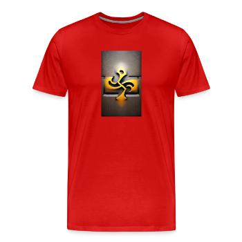 Mystisches Symbol | geheimnisvoll | Symbol - Männer Premium Bio T-Shirt - Rot - Vorne - Damien (186cm)