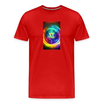 Mystisches Symbol | geheimnisvoll | Symbol - Männer Premium Bio T-Shirt - Rot - Vorne - Damien (186cm)
