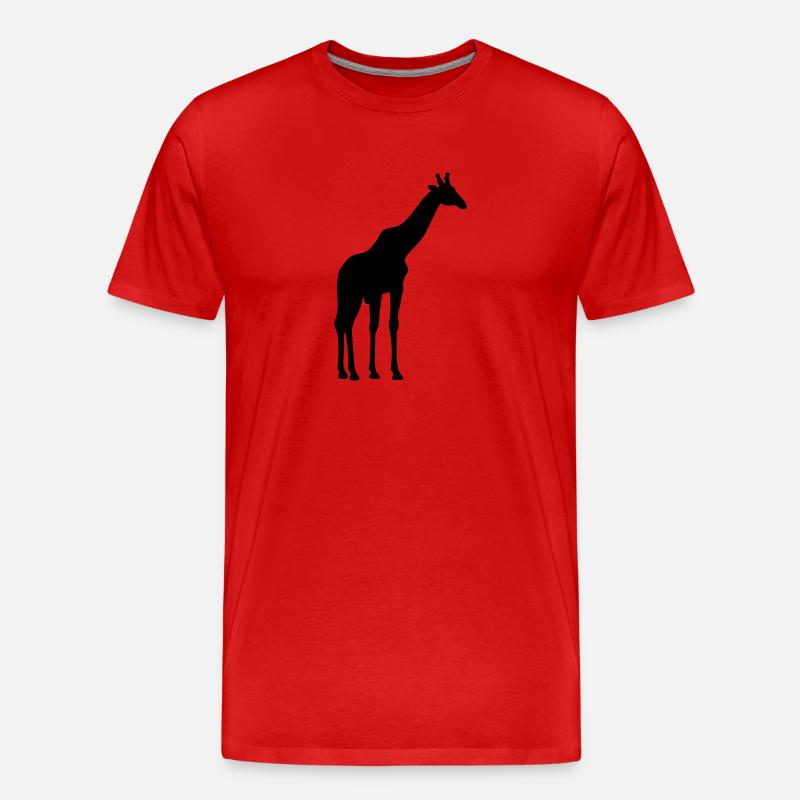 Giraffe - Männer Premium Bio T-Shirt - Rot