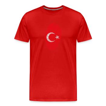 T-shirt imprimé "drapeau Turque" - T-shirt bio Premium Homme - rouge - Devant - Damien (186cm)