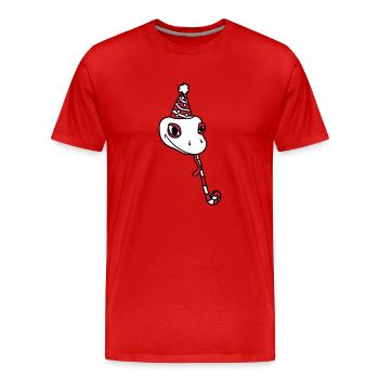 head celebrate birthday party gift snake ges - Men's Premium Organic T-Shirt - red - Front - Damien (186cm)