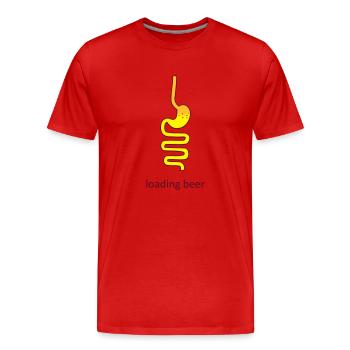 Magen Bier - Männer Premium Bio T-Shirt - Rot - Vorne - Damien (186cm)