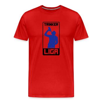 trinker liga - Männer Premium Bio T-Shirt - Rot - Vorne - Damien (186cm)