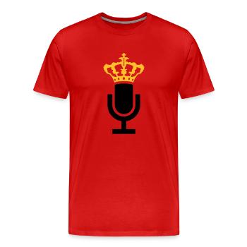 King Mikrofon Icon - Männer Premium Bio T-Shirt - Rot - Vorne - Damien (186cm)