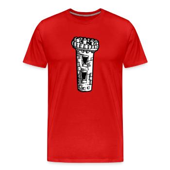 Tour médiévale château - T-shirt bio Premium Homme - rouge - Devant - Damien (186cm)