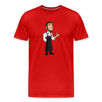 Pouce levé Chef - T-shirt bio Premium Homme - rouge - Devant - Damien (186cm)