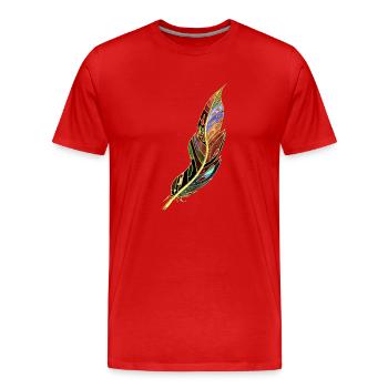 Feather - Men's Premium Organic T-Shirt - red - Front - Damien (186cm)