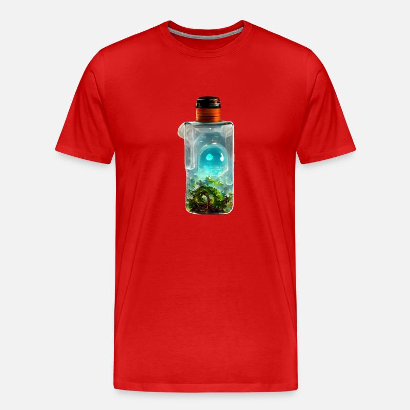 Flaschengeist - Männer Premium Bio T-Shirt - Rot