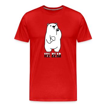 Ice Bear - Männer Premium Bio T-Shirt - Rot - Vorne - Damien (186cm)
