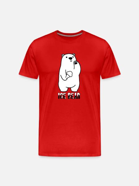 Ice Bear - Männer Premium Bio T-Shirt - Rot