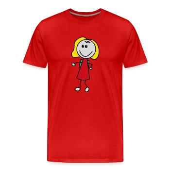 Girl - Men's Premium Organic T-Shirt - red - Front - Damien (186cm)