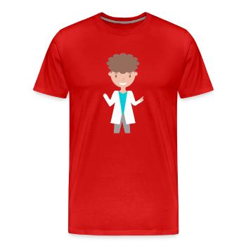 Person Illustratiert (Malte) - Männer Premium Bio T-Shirt - Rot - Vorne - Damien (186cm)