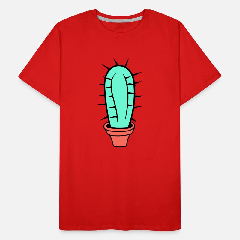 Petit Cactus Épines Désert Cactus Pot de Fleur T-shirt bio Premium Homme