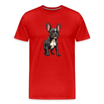 Französische Bulldogge, French Bulldog Bouledogue - T-shirt bio Premium Homme - rouge - Devant - Damien (186cm)