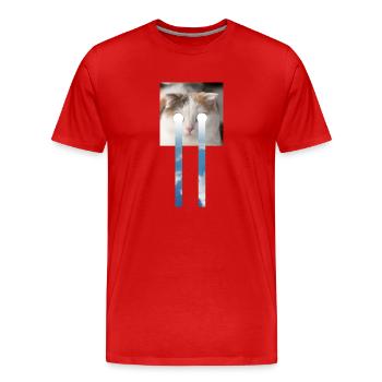 LE CHAT ET LE CIEL - T-shirt bio Premium Homme - rouge - Devant - Damien (186cm)
