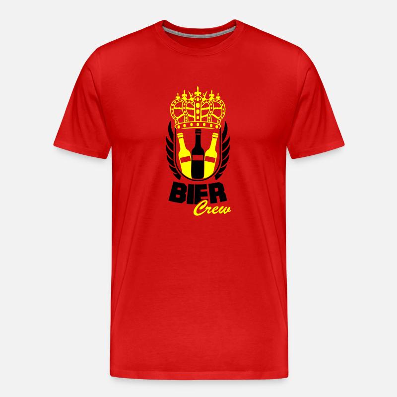 bier crew - Männer Premium Bio T-Shirt - Rot