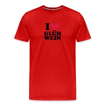 I love Glühwein - Männer Premium Bio T-Shirt - Rot - Vorne - Damien (186cm)