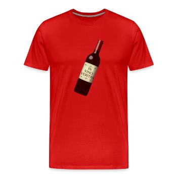 bouteille de vin en vino veritas - T-shirt bio Premium Homme - rouge - Devant - Damien (186cm)