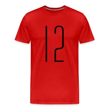 12 - T-shirt bio Premium Homme - rouge - Devant - Damien (186cm)
