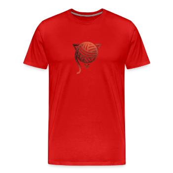 La Pelote de Laine - Metal - T-shirt bio Premium Homme - rouge - Devant - Damien (186cm)