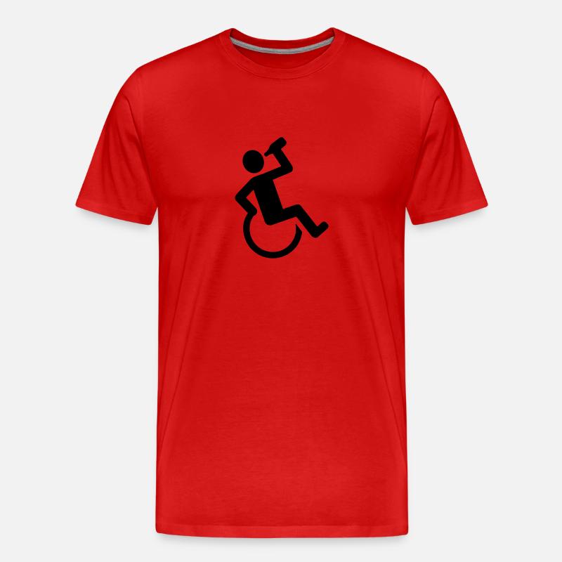 Rollstuhl - Männer Premium Bio T-Shirt - Rot