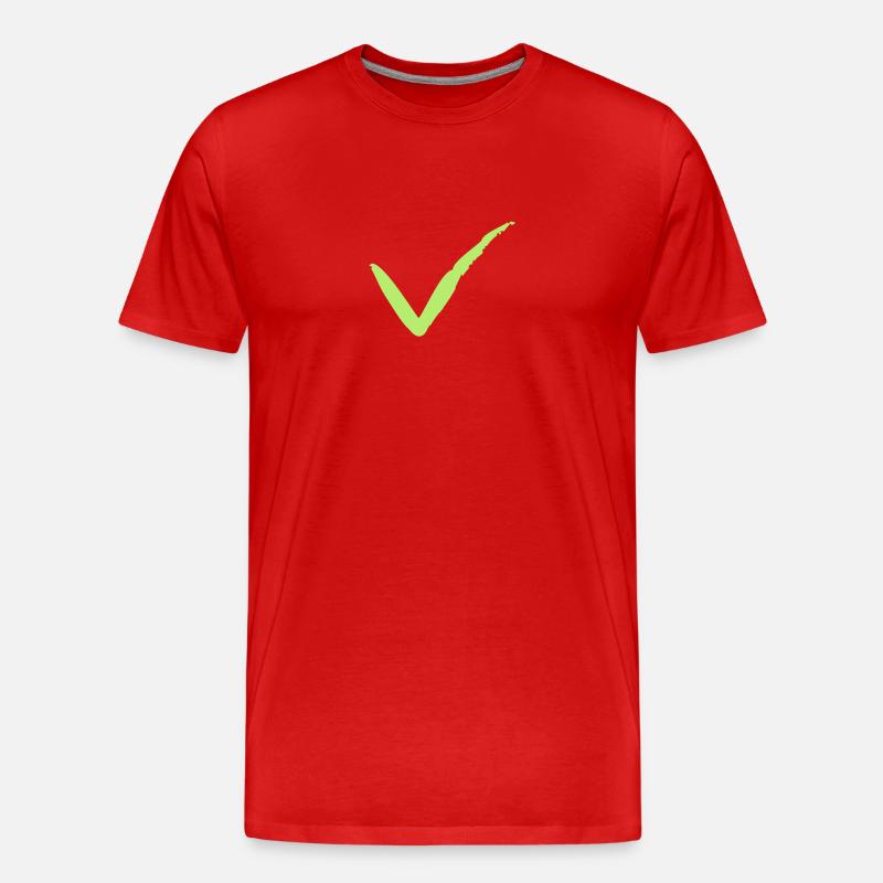 Pinselstrich Haken - Männer Premium Bio T-Shirt - Rot