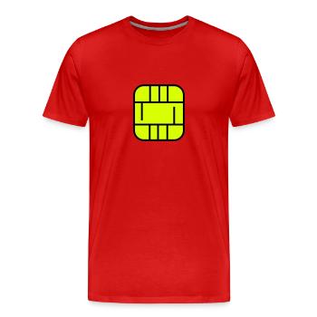Microchip - T-shirt bio Premium Homme - rouge - Devant - Damien (186cm)