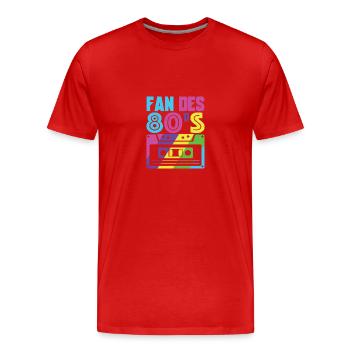 fan des 80s - T-shirt bio Premium Homme - rouge - Devant - Damien (186cm)