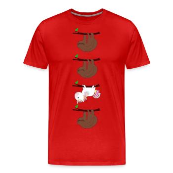 Soyez différent des autres - T-shirt bio Premium Homme - rouge - Devant - Damien (186cm)