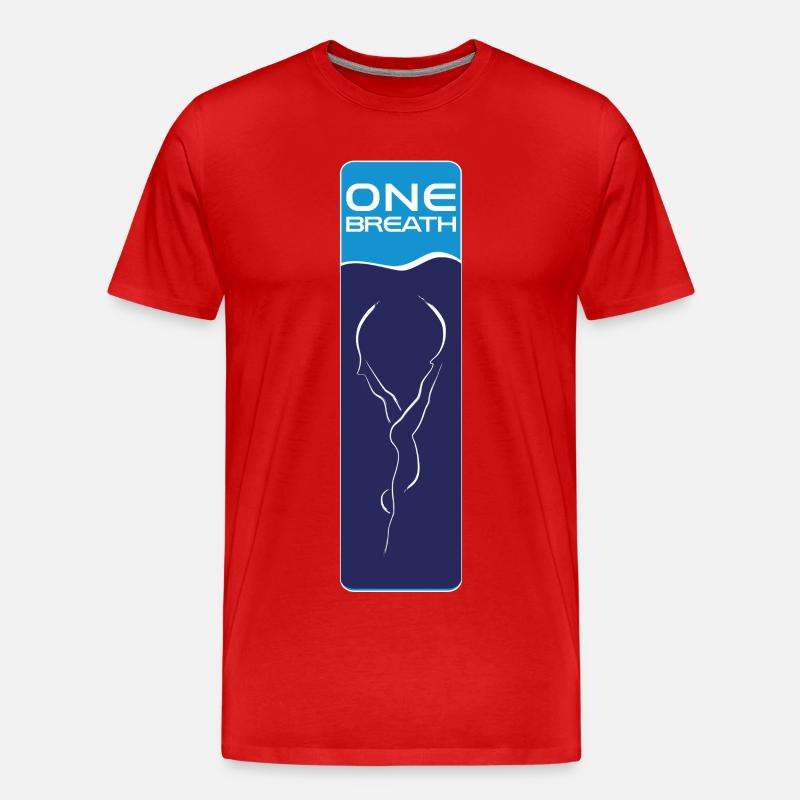 Freitauchen Emblem ONE Breath - Männer Premium Bio T-Shirt - Rot