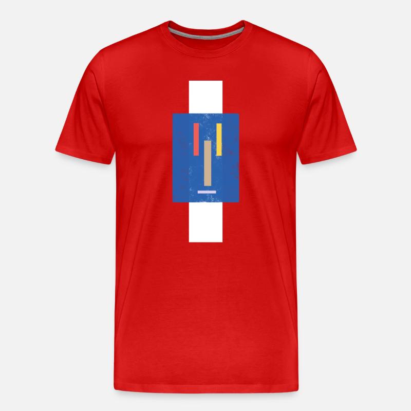 Visage abstrait sur un pull - T-shirt bio Premium Homme - rouge