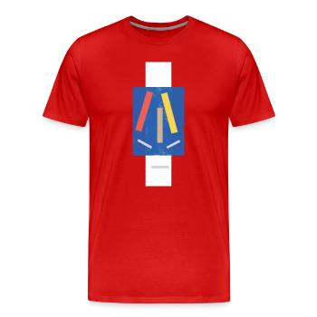 Pinceau abstrait Visage sinistre - T-shirt bio Premium Homme - rouge - Devant - Damien (186cm)