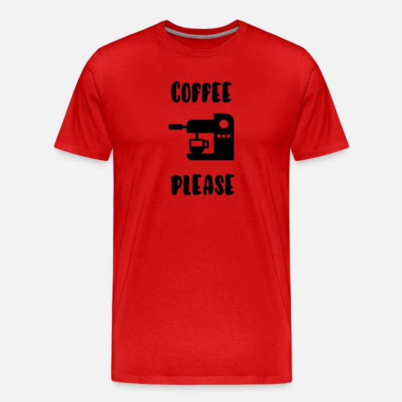 Kaffee bitte - Männer Premium Bio T-Shirt - Rot