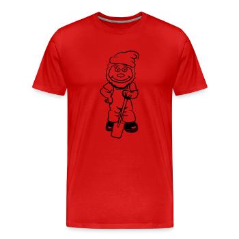 Garden gartenzwerg spade - Men's Premium Organic T-Shirt - red - Front - Damien (186cm)