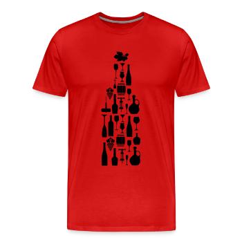 Vin Bouteille de vin Amateurs de vin - T-shirt bio Premium Homme - rouge - Devant - Damien (186cm)