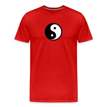 Ying Yang - T-shirt bio Premium Homme - rouge - Devant - Damien (186cm)