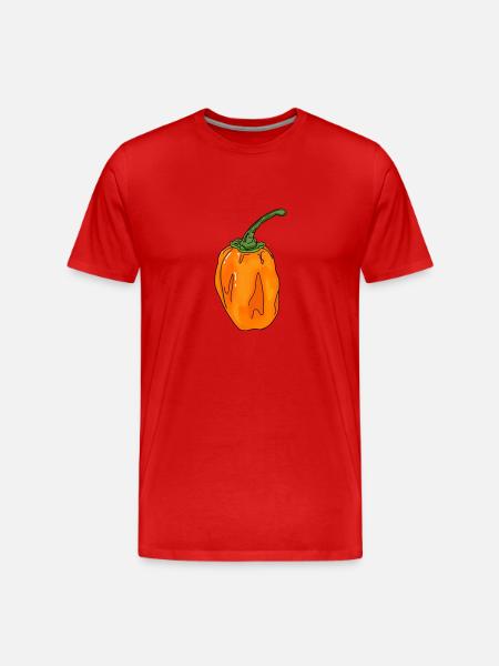 Chili Pepper Chili Pepper Habanero eet scherp - Mannen premium biologisch T-shirt - rood