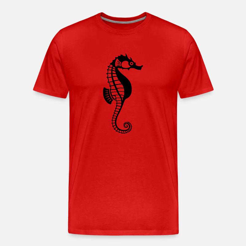 Seepferdchen - Männer Premium Bio T-Shirt - Rot