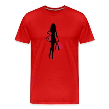 Shopping - Männer Premium Bio T-Shirt - Rot - Vorne - Damien (186cm)