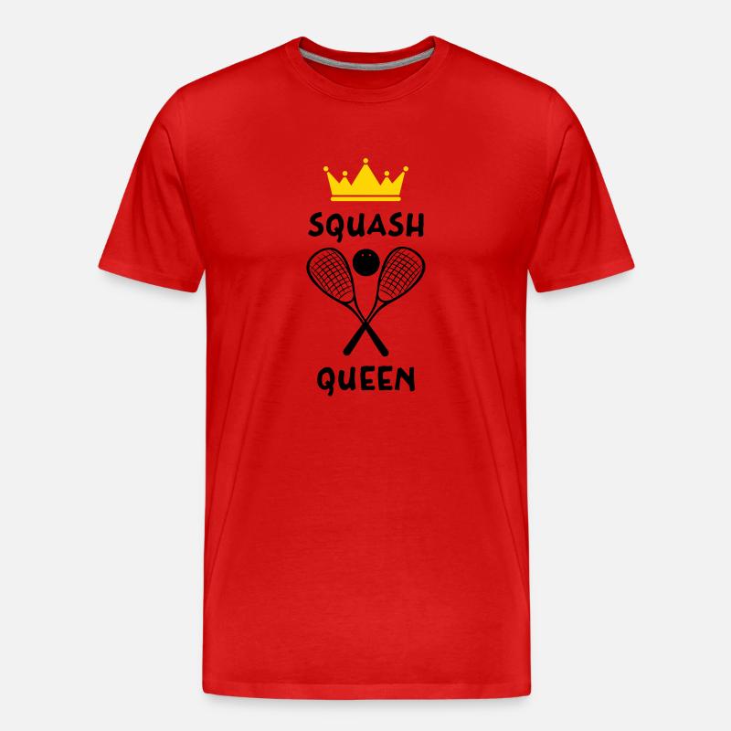 La Reine du Squash - Squash Queen - T-shirt bio Premium Homme - rouge