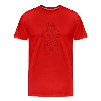 paar 1 - Männer Premium Bio T-Shirt - Rot - Vorne - Damien (186cm)