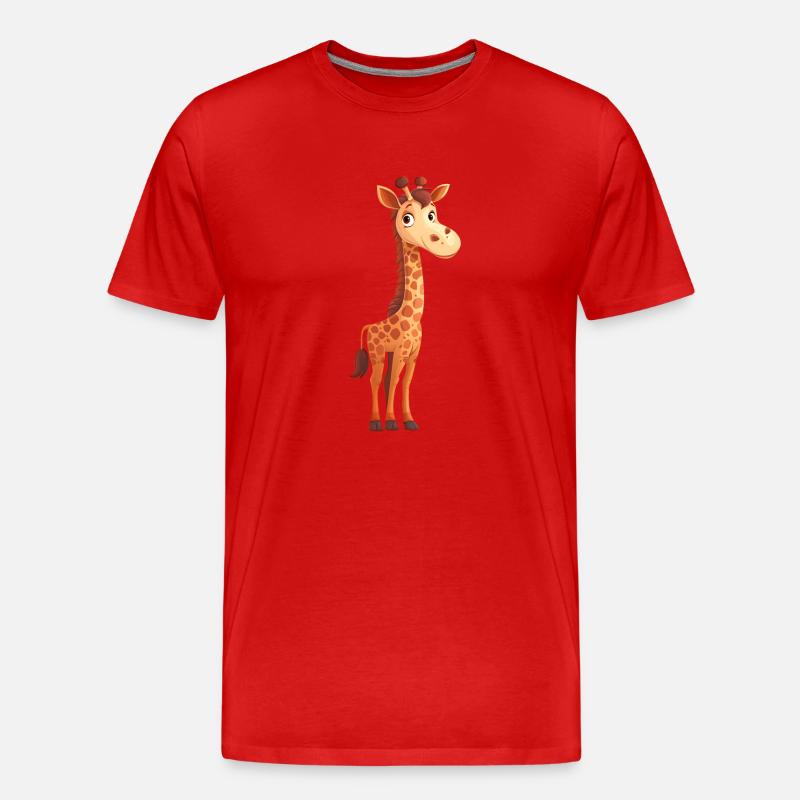 Lustige Giraffe - Männer Premium Bio T-Shirt - Rot