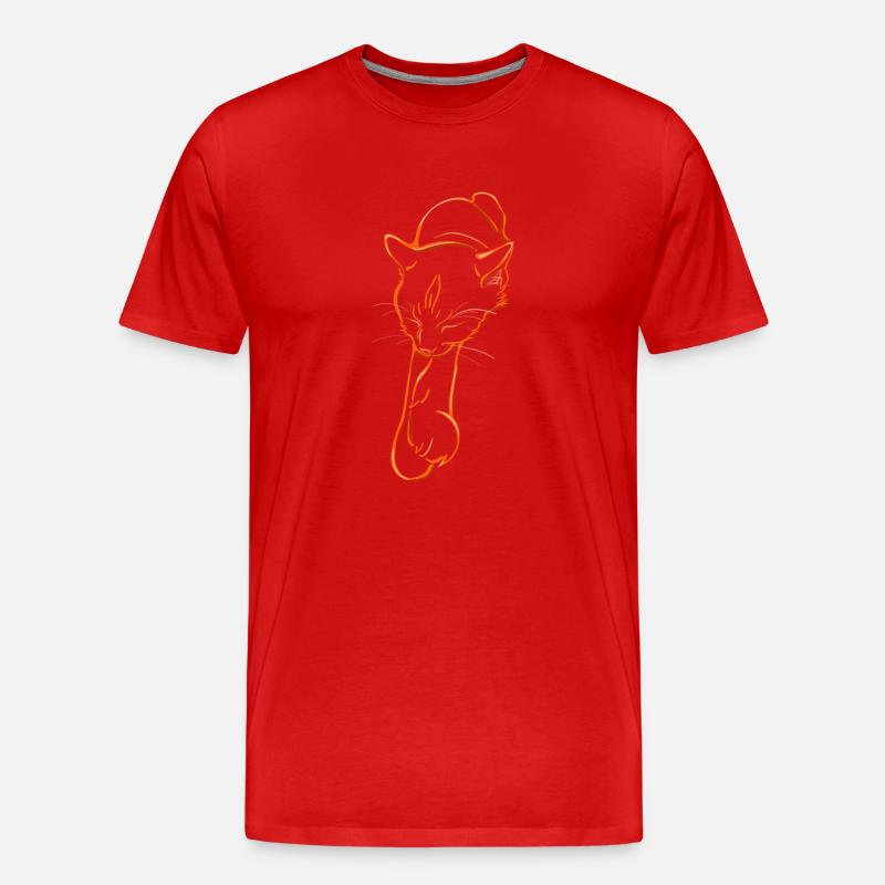Sleeping cat - Männer Premium Bio T-Shirt - Rot