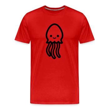 Méduse - T-shirt bio Premium Homme - rouge - Devant - Damien (186cm)