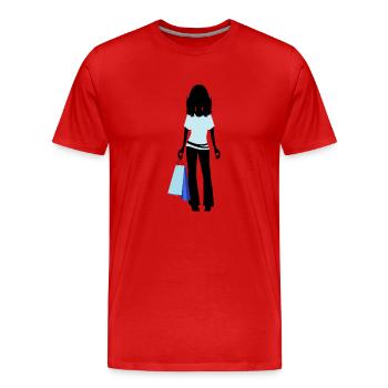 Woman shopping - Men's Premium Organic T-Shirt - red - Front - Damien (186cm)