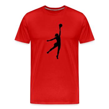 basketball player player sport87 - Men's Premium Organic T-Shirt - red - Front - Damien (186cm)