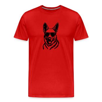 Schäferhund Hund Hundekopf - Männer Premium Bio T-Shirt - Rot - Vorne - Damien (186cm)