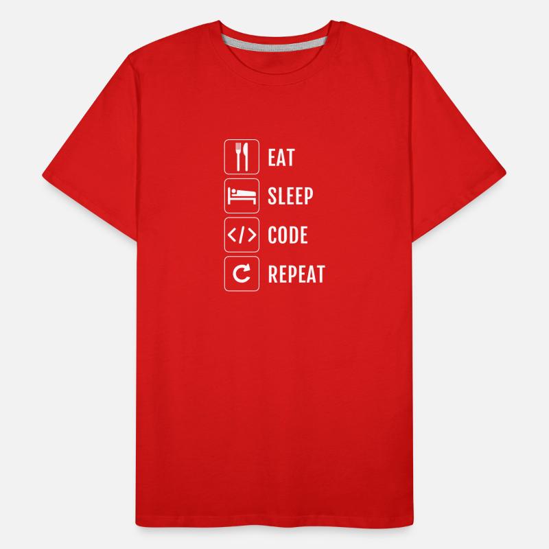 Nerd - Eat Sleep Code Repeat Männer Premium Bio T-Shirt